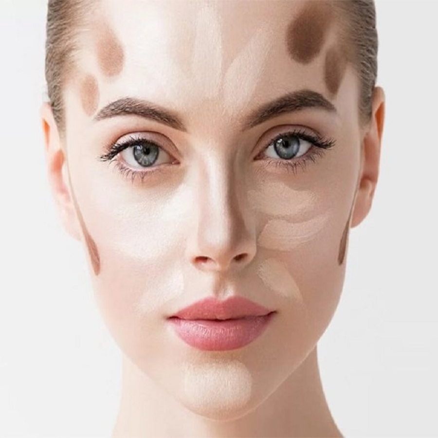 آموزش آرایش صورت گرد و سفید
