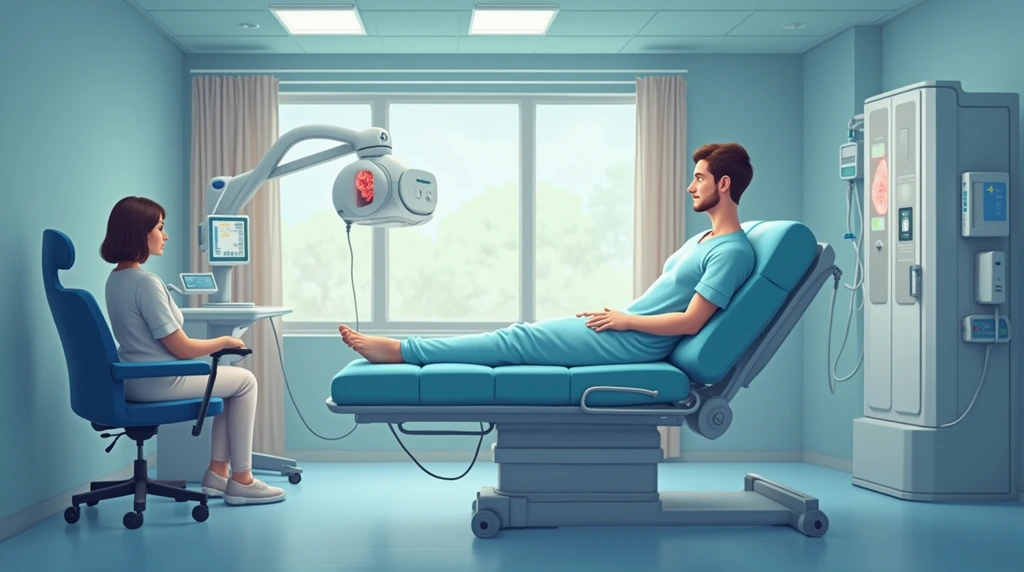 بیمار در حال رادیوتراپی