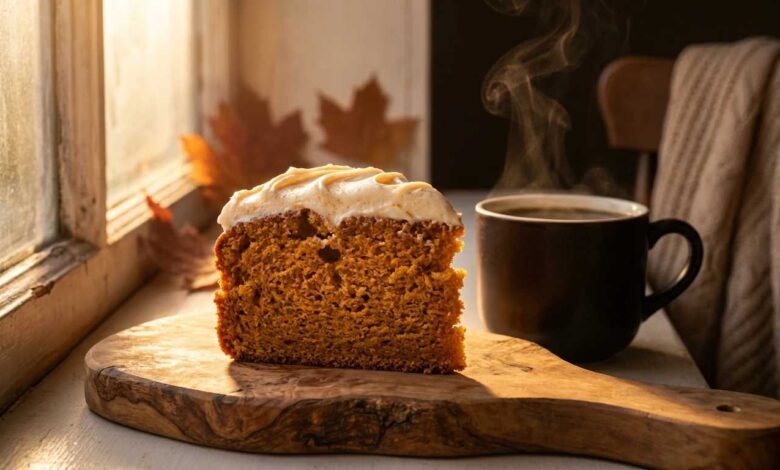 کیک کدو حلوایی با شکر قهوه ای بهترین عصرانه برای روز های پاییز